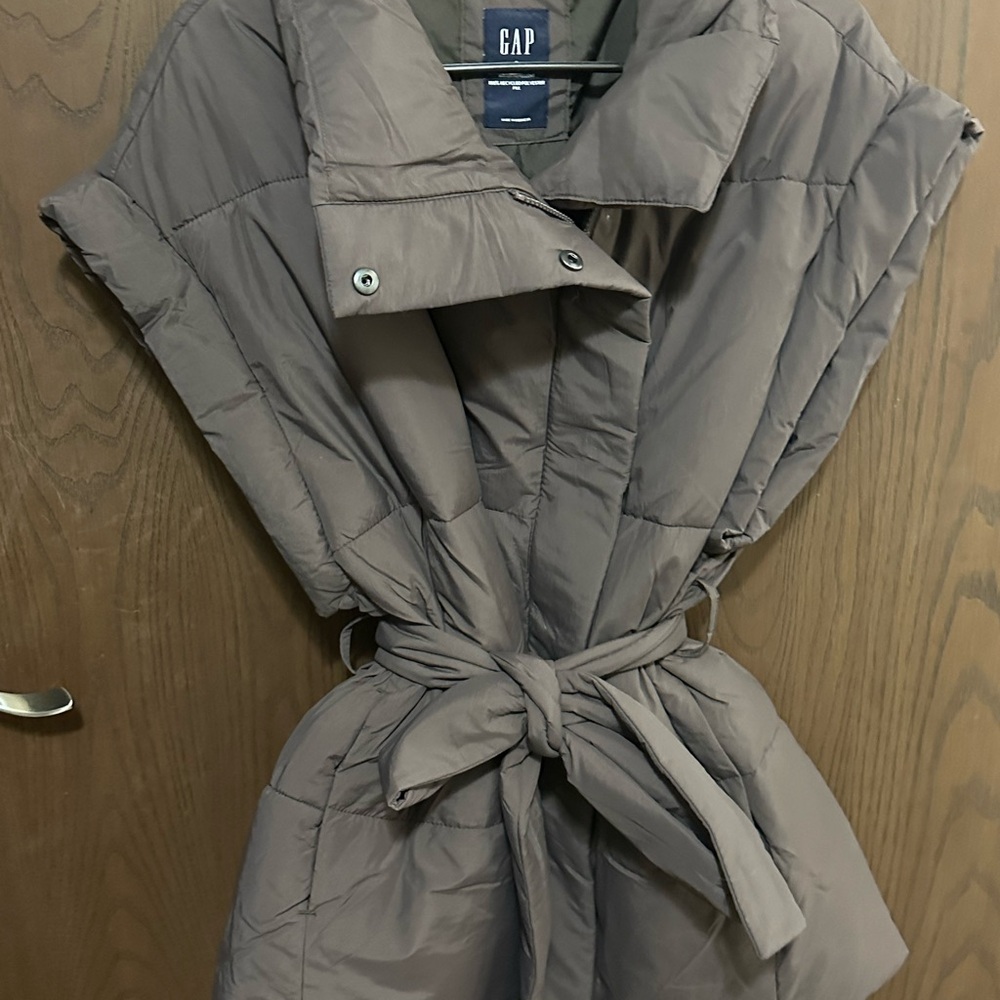 GAP brown Quilted Belted Vest